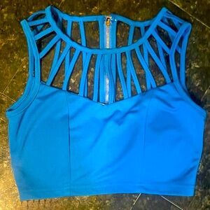 Pipe Dream Blue Strappy Crop Top Buffy Vampire Slayer Sarah Michelle Gellar